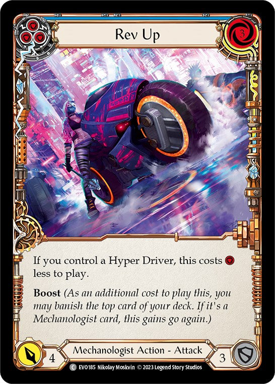 Rev Up (Blue) [EVO185] (Bright Lights)  Rainbow Foil | Boutique FDB TCG