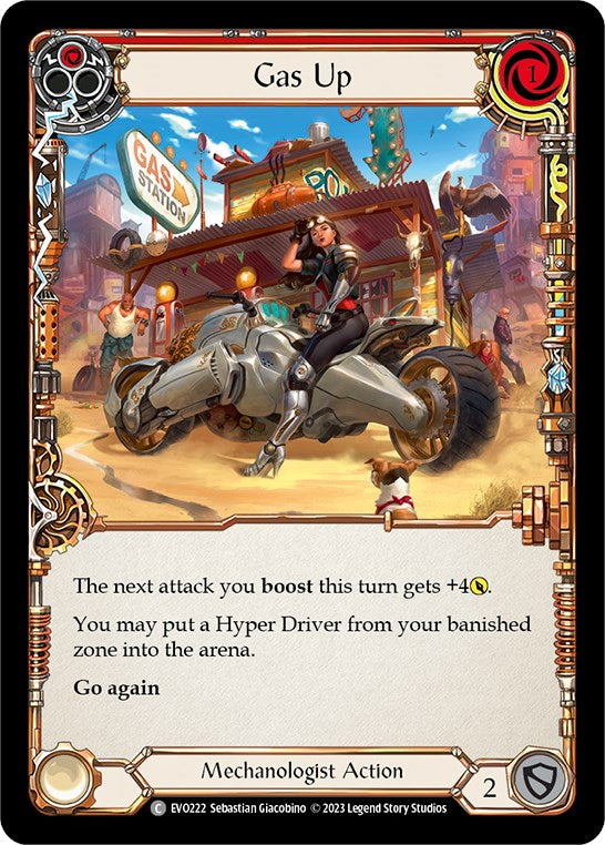Gas Up (Red) [EVO222] (Bright Lights)  Rainbow Foil | Boutique FDB TCG