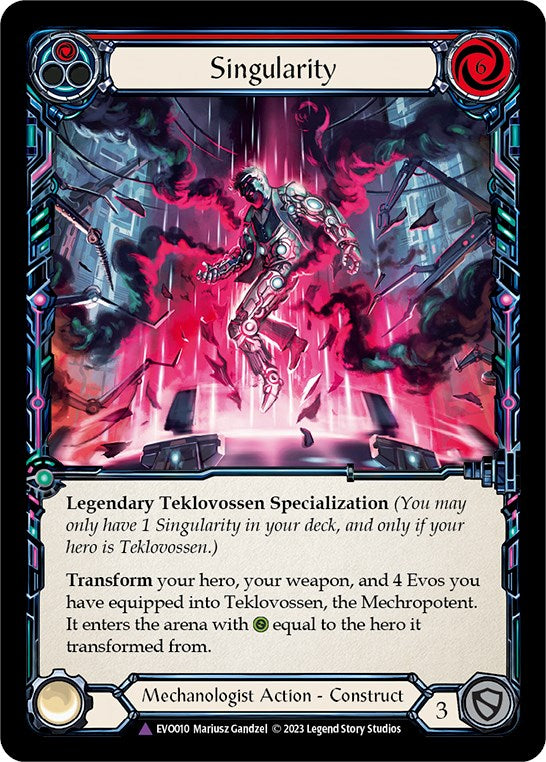 Singularity // Teklovossen, the Mechropotent (Cold Foil Marvel) [EVO010] (Bright Lights)  Cold Foil | Boutique FDB TCG