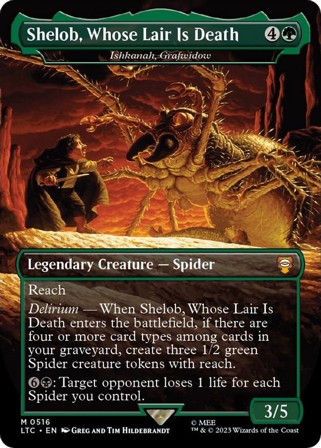 Shelob, Whose Lair Is Death - Ishkanah, Grafwidow (Borderless) [The Lord of the Rings: Tales of Middle-Earth Commander] | Boutique FDB TCG