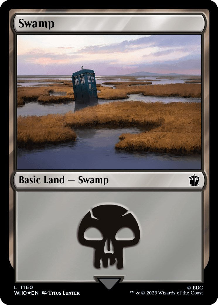 Swamp (1160) (Surge Foil) [Doctor Who] | Boutique FDB TCG