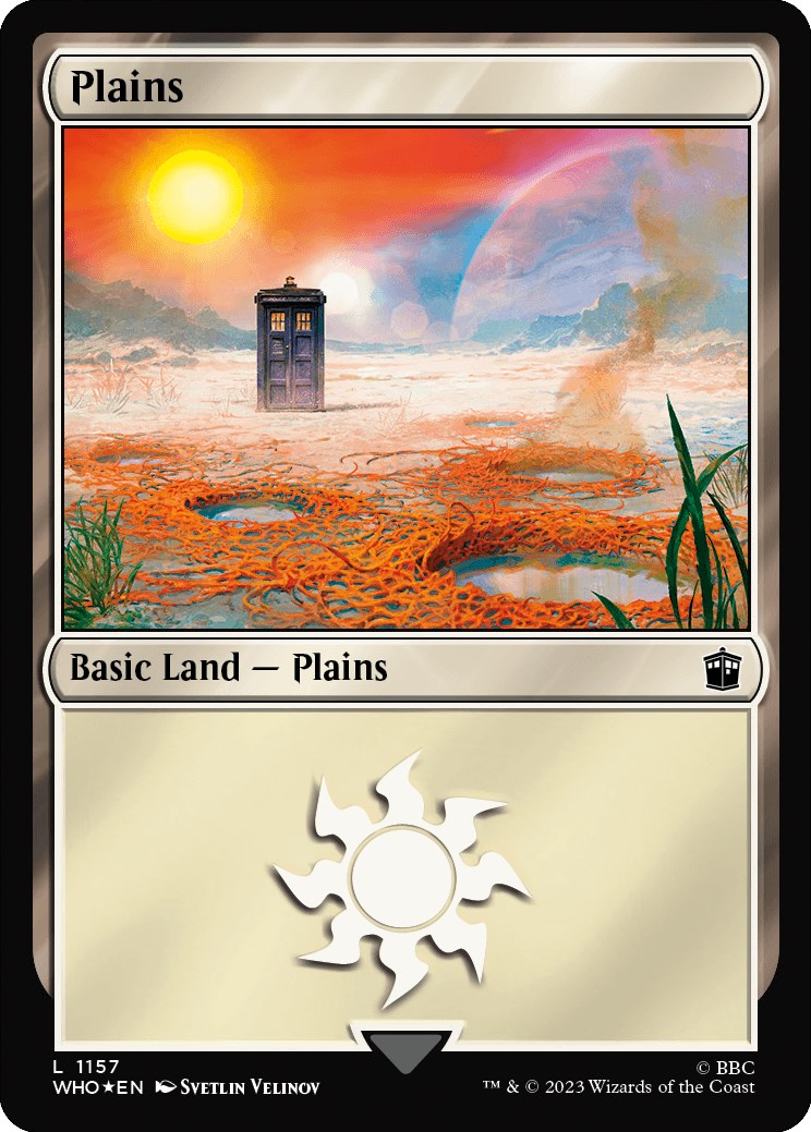 Plains (1157) (Surge Foil) [Doctor Who] | Boutique FDB TCG