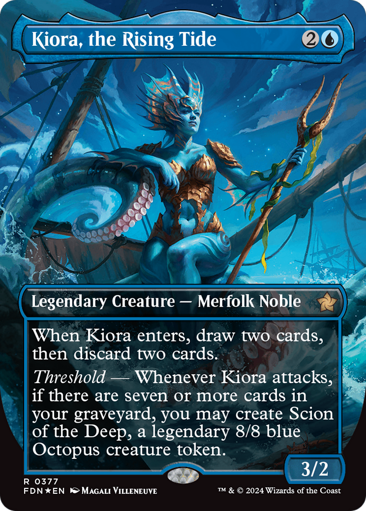 Kiora, the Rising Tide (Borderless) (Mana Foil) [Foundations] | Boutique FDB TCG