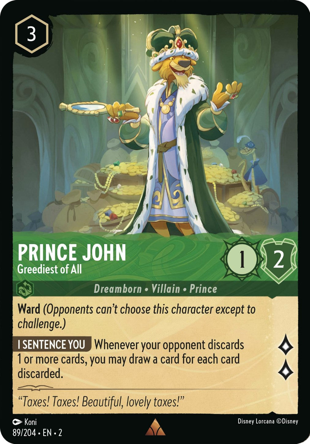 Prince John - Greediest of All (89/204) [Rise of the Floodborn] | Boutique FDB TCG