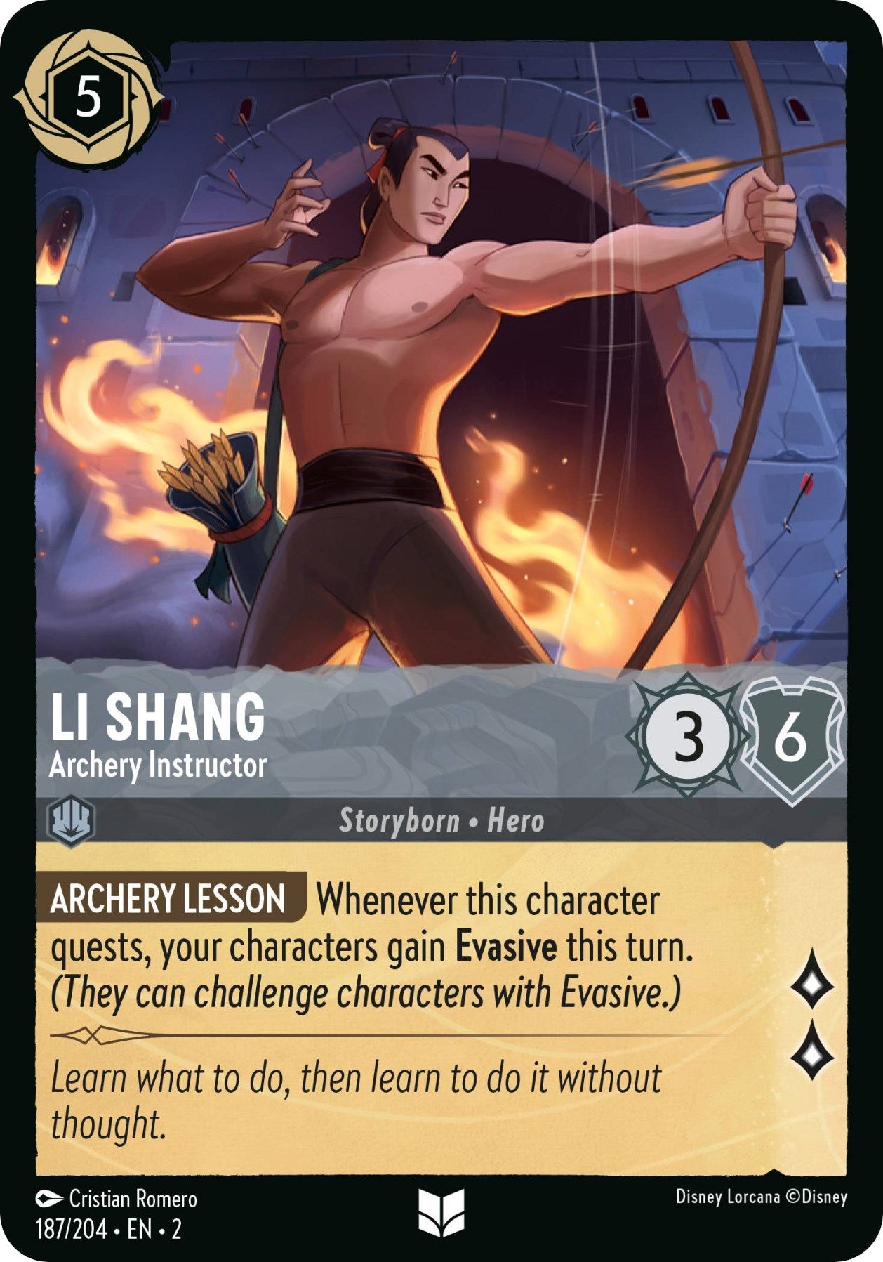 Li Shang - Archery Instructor (187/204) [Rise of the Floodborn] | Boutique FDB TCG