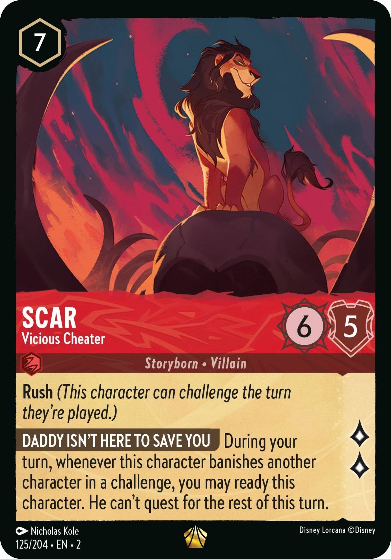 Scar - Vicious Cheater (125/204) [Rise of the Floodborn] | Boutique FDB TCG