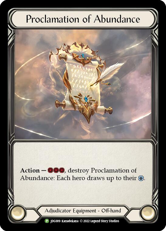 Proclamation of Abundance [JDG009] (Promo)  Cold Foil | Boutique FDB TCG