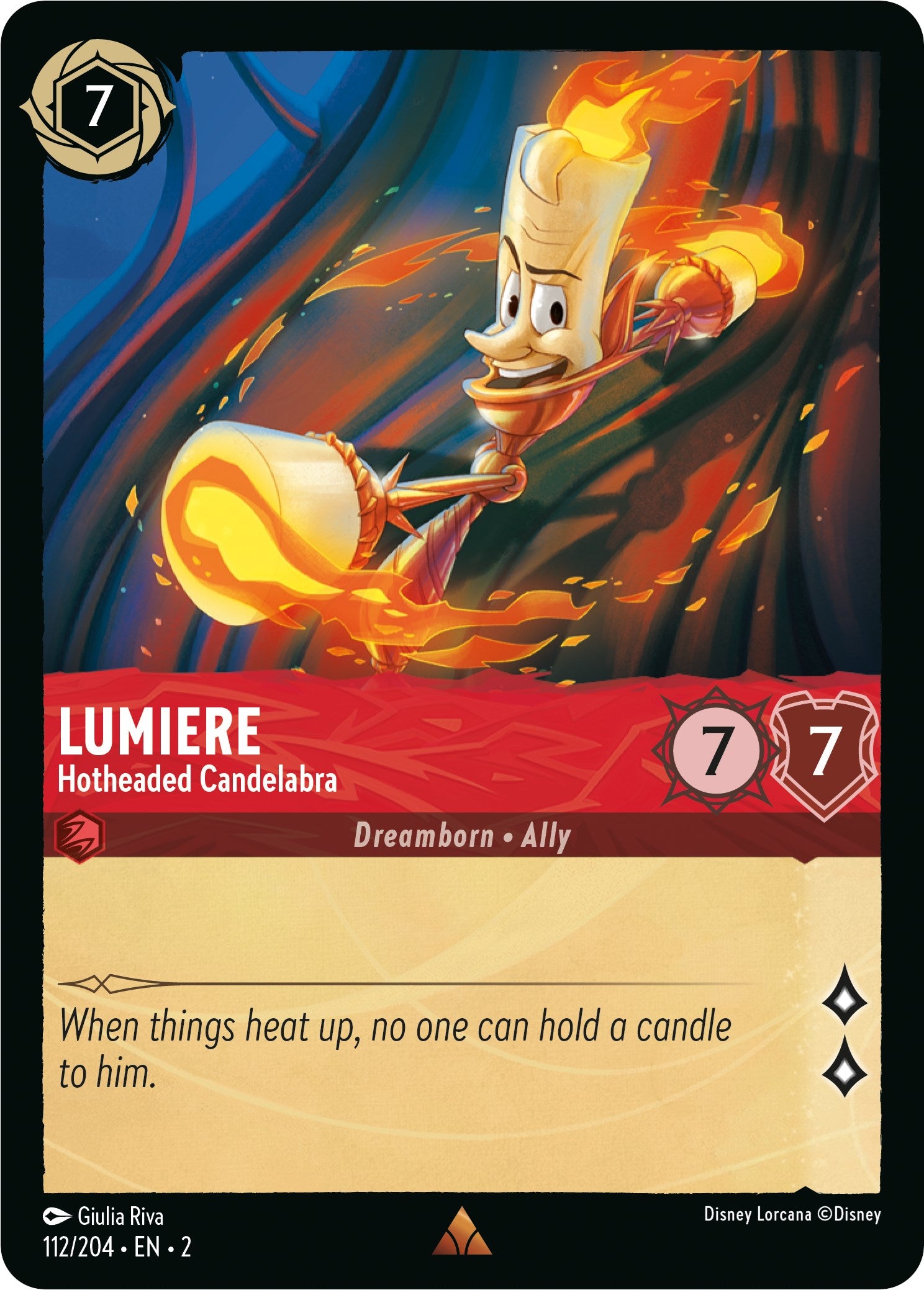 Lumiere - Hotheaded Candelabra (112/204) [Rise of the Floodborn] | Boutique FDB TCG