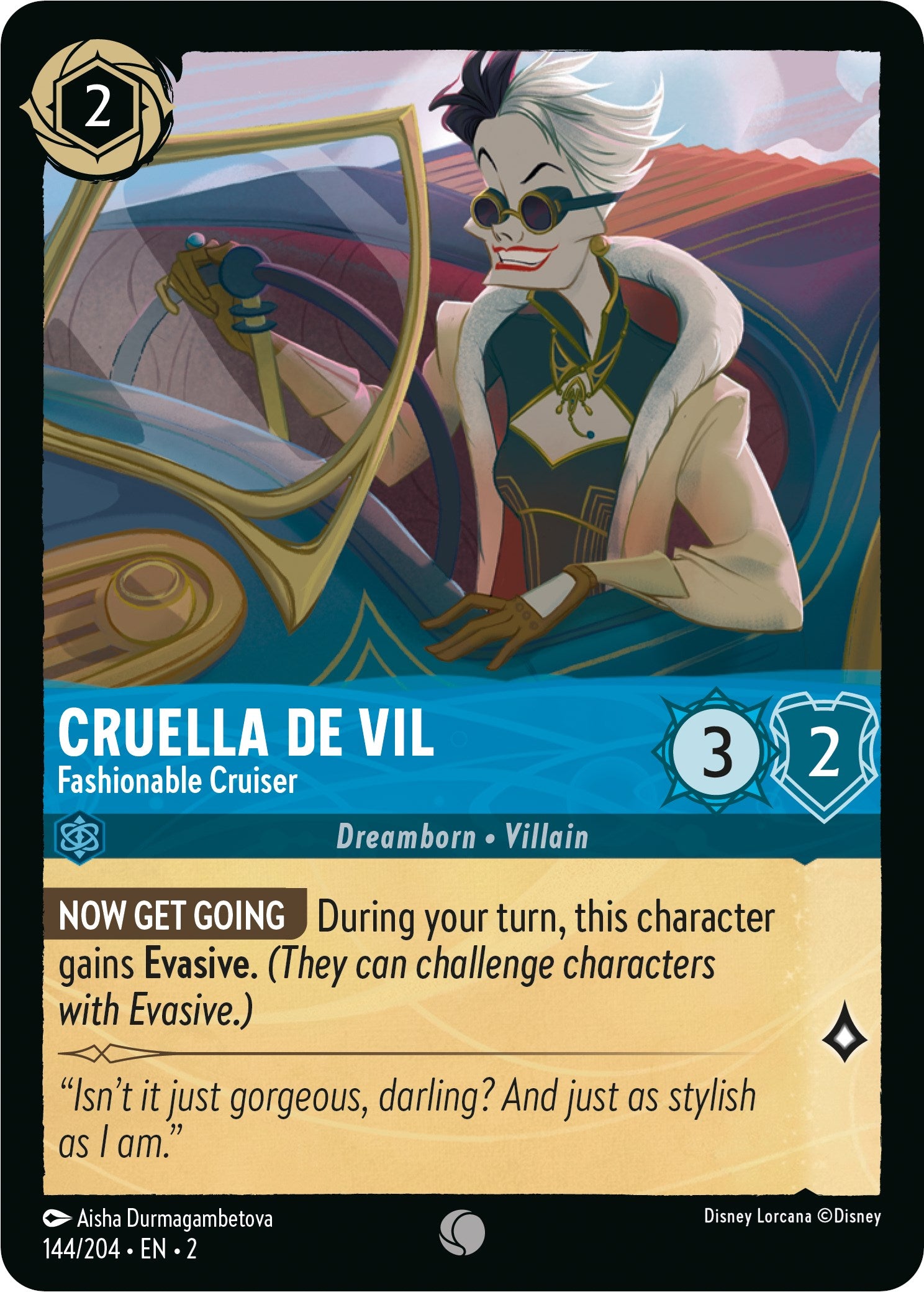 Cruella De Vil - Fashionable Cruiser (144/204) [Rise of the Floodborn] | Boutique FDB TCG