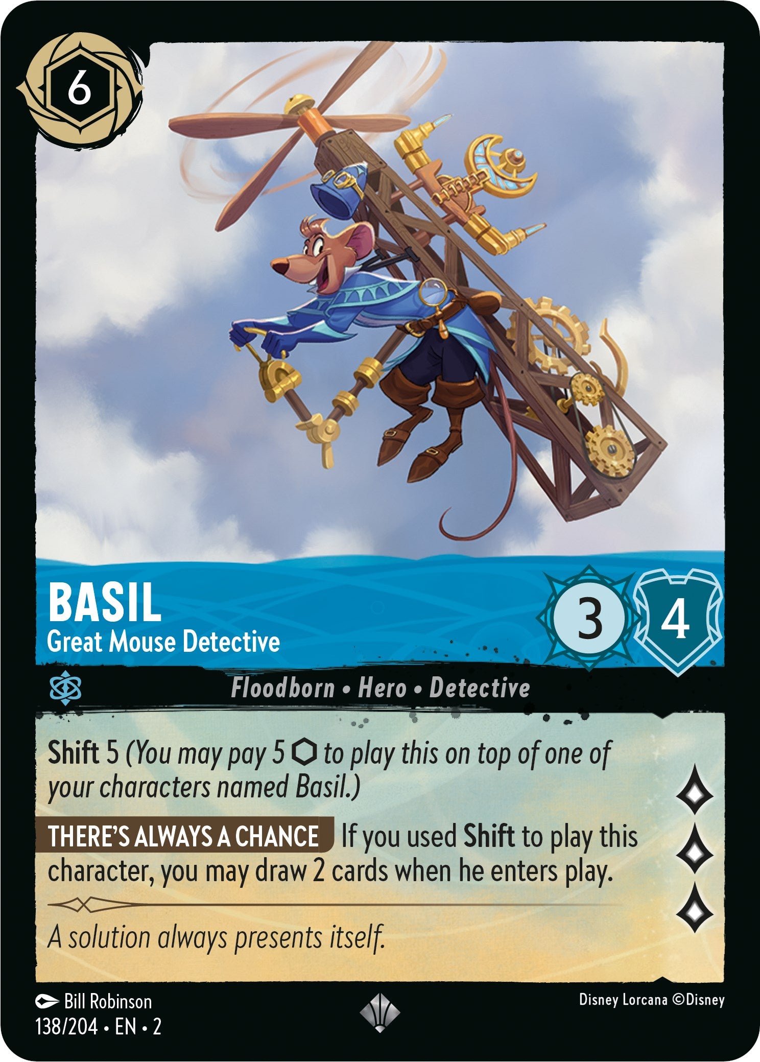 Basil - Great Mouse Detective (138/204) [Rise of the Floodborn] | Boutique FDB TCG