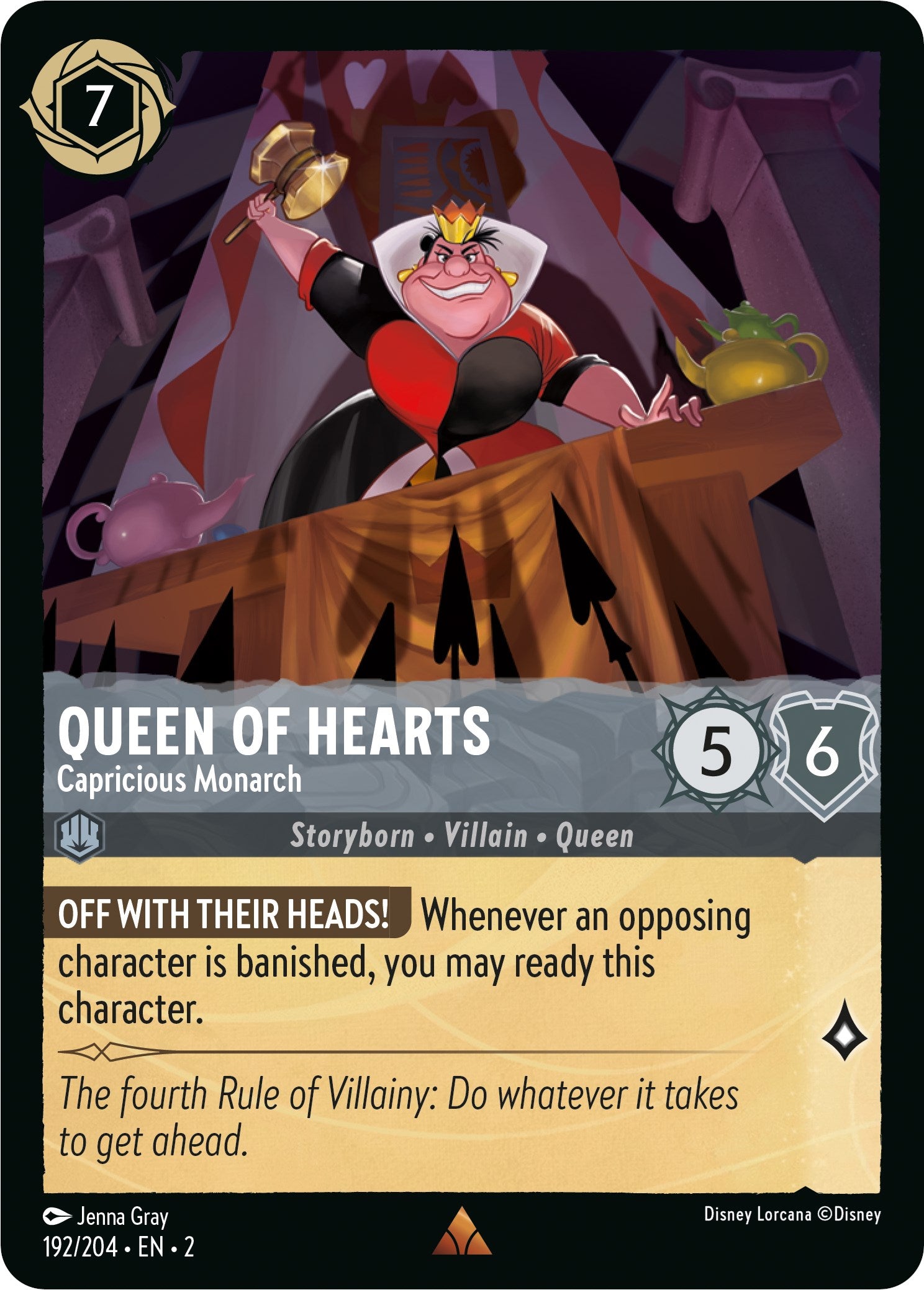 Queen of Hearts - Capricious Monarch (192/204) [Rise of the Floodborn] | Boutique FDB TCG