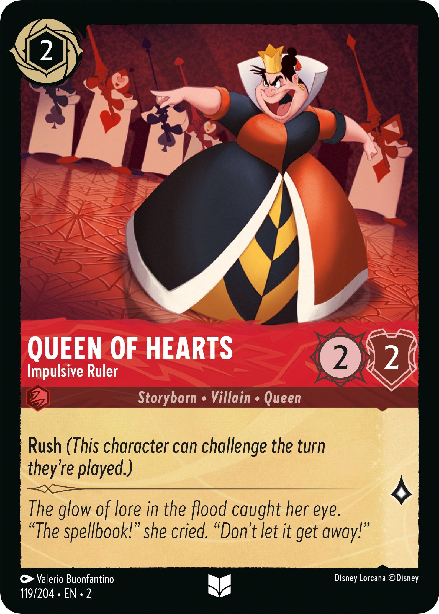 Queen of Hearts - Impulsive Ruler (119/204) [Rise of the Floodborn] | Boutique FDB TCG