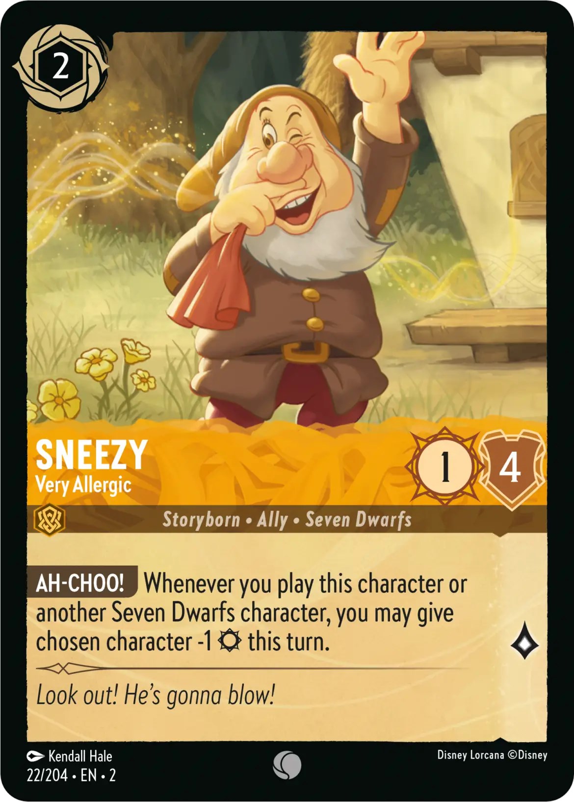 Sneezy - Very Allergic (22/204) [Rise of the Floodborn] | Boutique FDB TCG