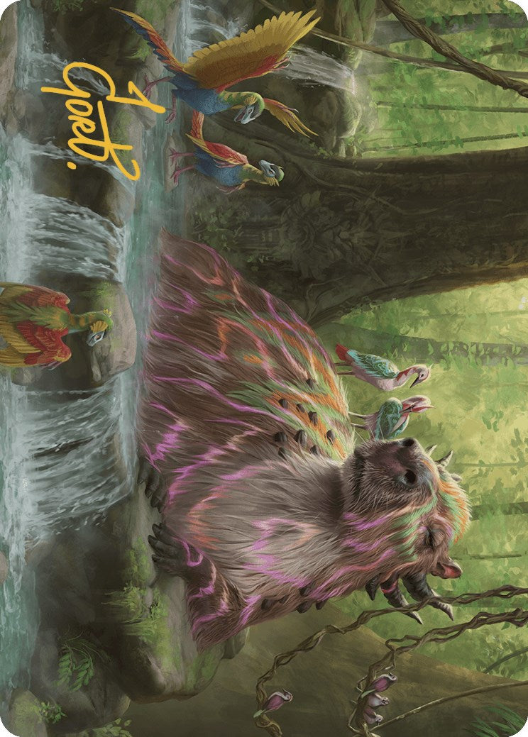 Basking Capybara Art Card (Gold-Stamped Signature) [The Lost Caverns of Ixalan Art Series] | Boutique FDB TCG