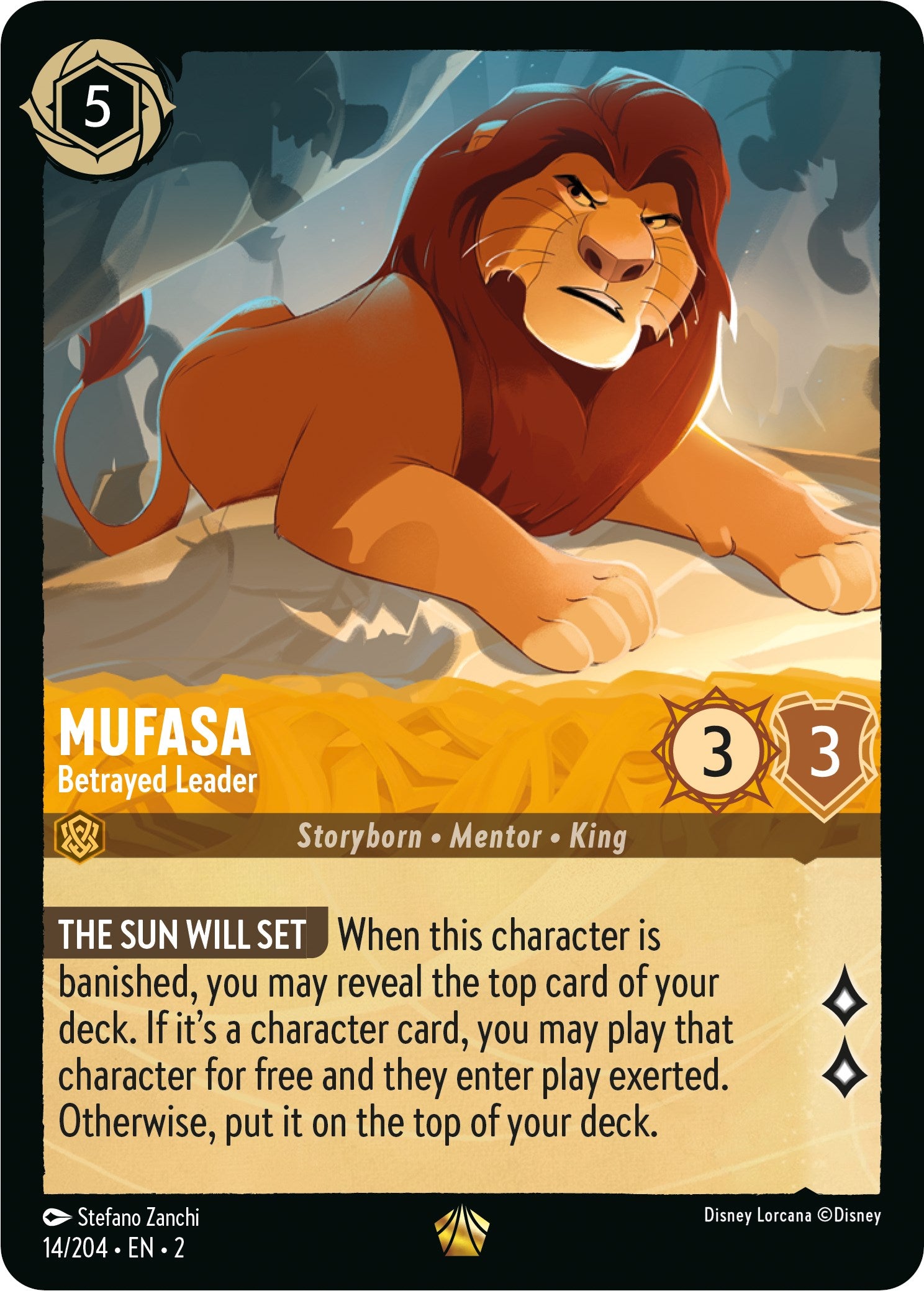 Mufasa - Betrayed Leader (14/204) [Rise of the Floodborn] | Boutique FDB TCG