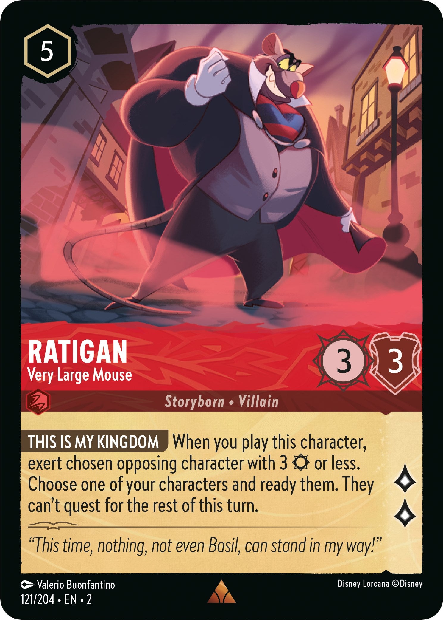 Ratigan - Very Large Mouse (121/204) [Rise of the Floodborn] | Boutique FDB TCG