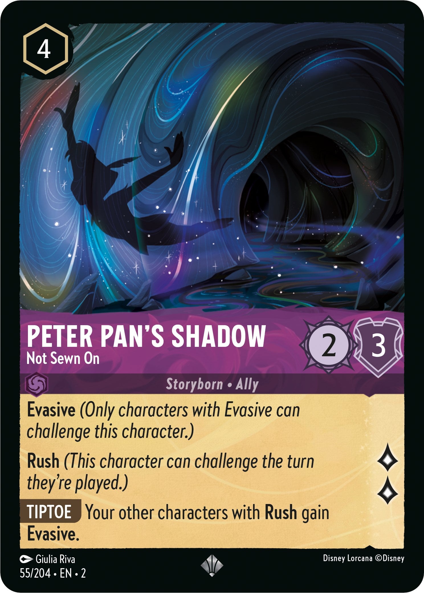 Peter Pan's Shadow - Not Sewn On (55/204) [Rise of the Floodborn] | Boutique FDB TCG