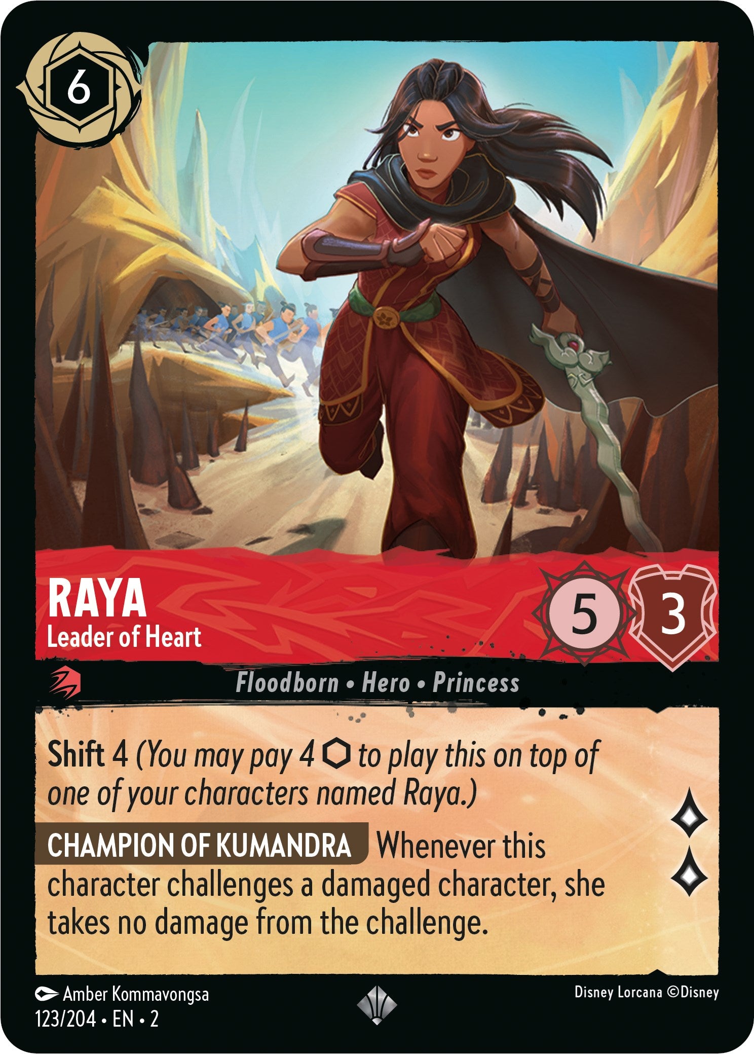 Raya - Leader of Heart (123/204) [Rise of the Floodborn] | Boutique FDB TCG