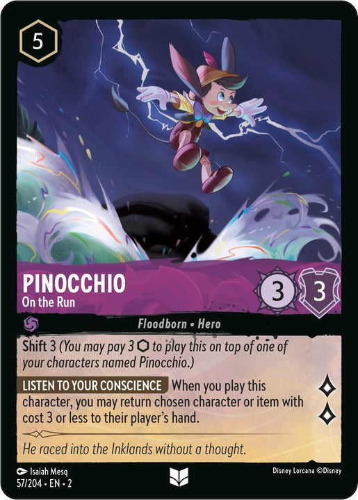 Pinocchio - On the Run (57/204) [Rise of the Floodborn] | Boutique FDB TCG