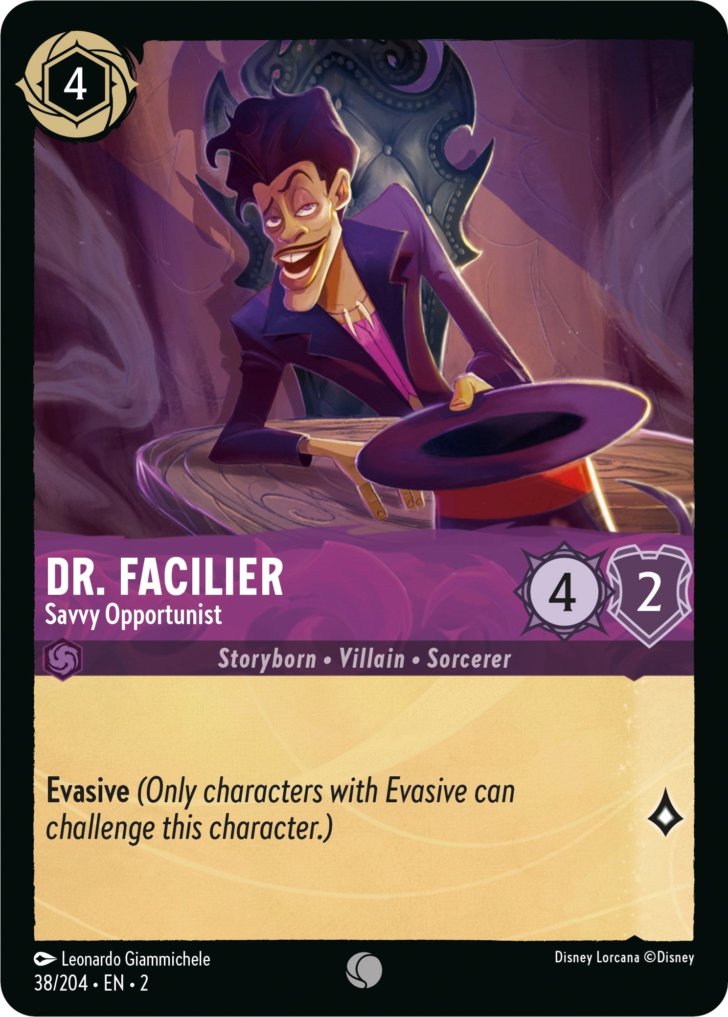 Dr. Facilier - Savvy Opportunist (38/204) [Rise of the Floodborn] | Boutique FDB TCG