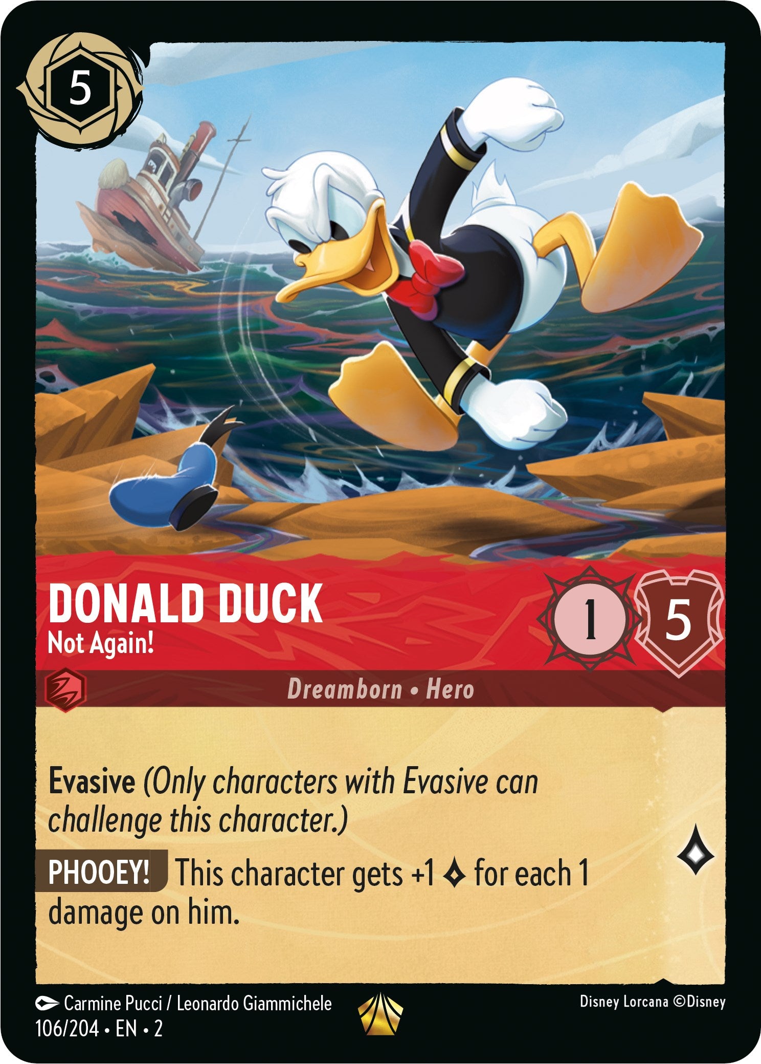 Donald Duck - Not Again! (106/204) [Rise of the Floodborn] | Boutique FDB TCG