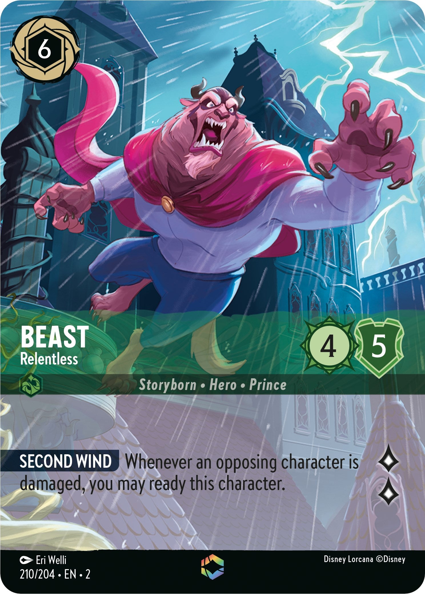 Beast - Relentless (Enchanted) (210/204) [Rise of the Floodborn] | Boutique FDB TCG