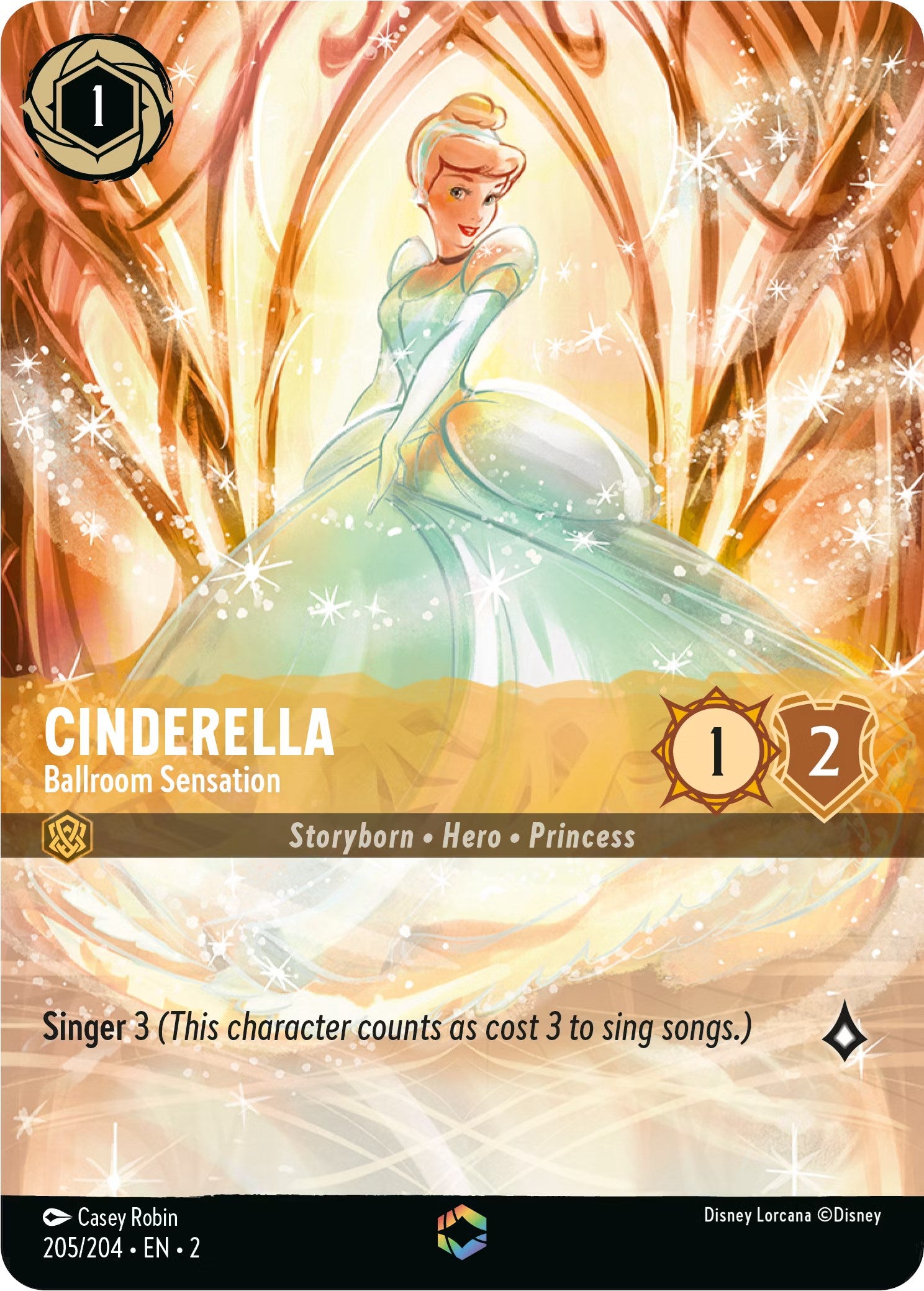 Cinderella - Ballroom Sensation (Enchanted) (205/204) [Rise of the Floodborn] | Boutique FDB TCG