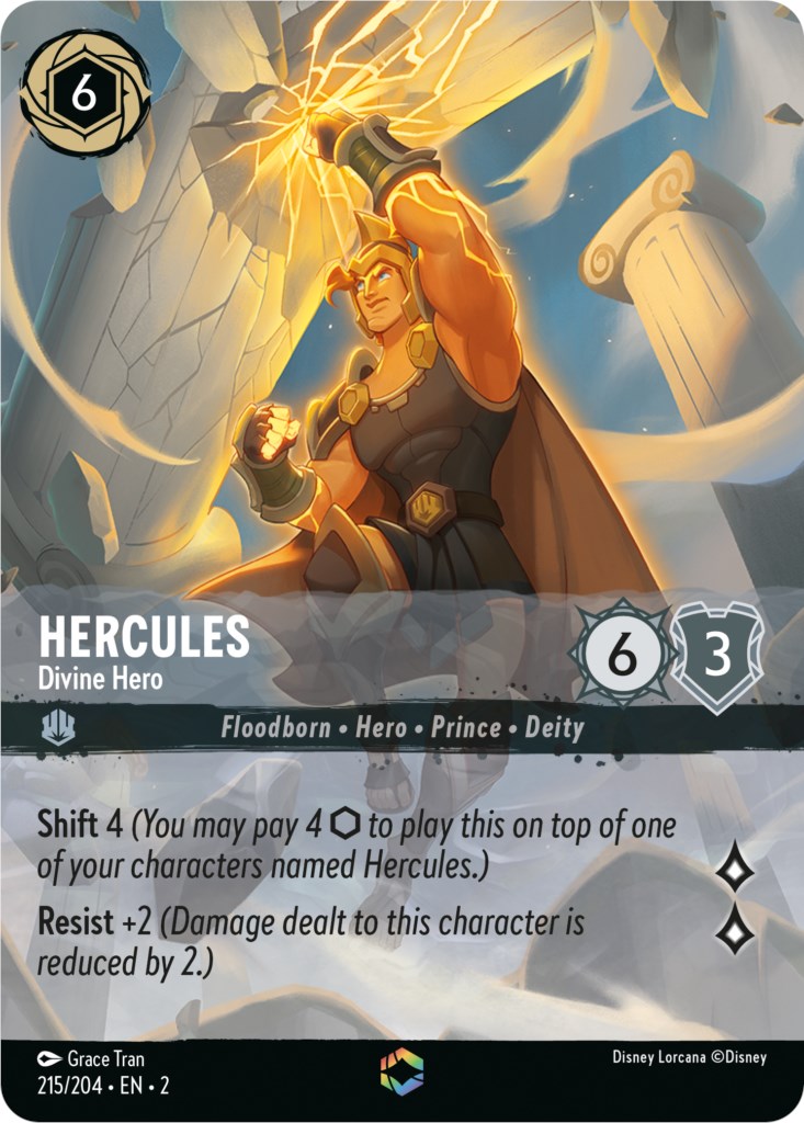 Hercules - Divine Hero (Enchanted) (215/204) [Rise of the Floodborn] | Boutique FDB TCG