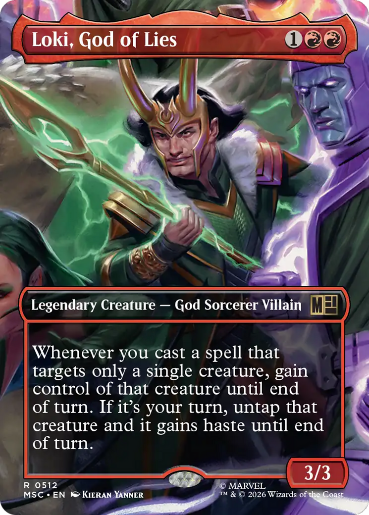 Loki, God of Lies (Borderless) [Marvel Super Heroes Commander] | Boutique FDB TCG