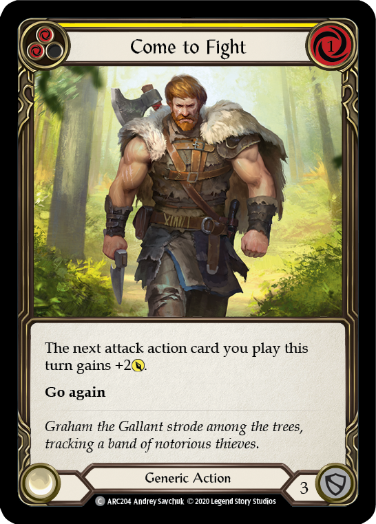 Come to Fight (Yellow) [U-ARC204] (Arcane Rising Unlimited)  Unlimited Rainbow Foil | Boutique FDB TCG