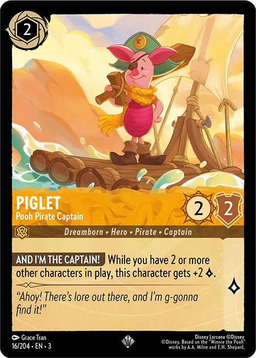 Piglet - Pooh Pirate Captain (16/204) [Into the Inklands] | Boutique FDB TCG