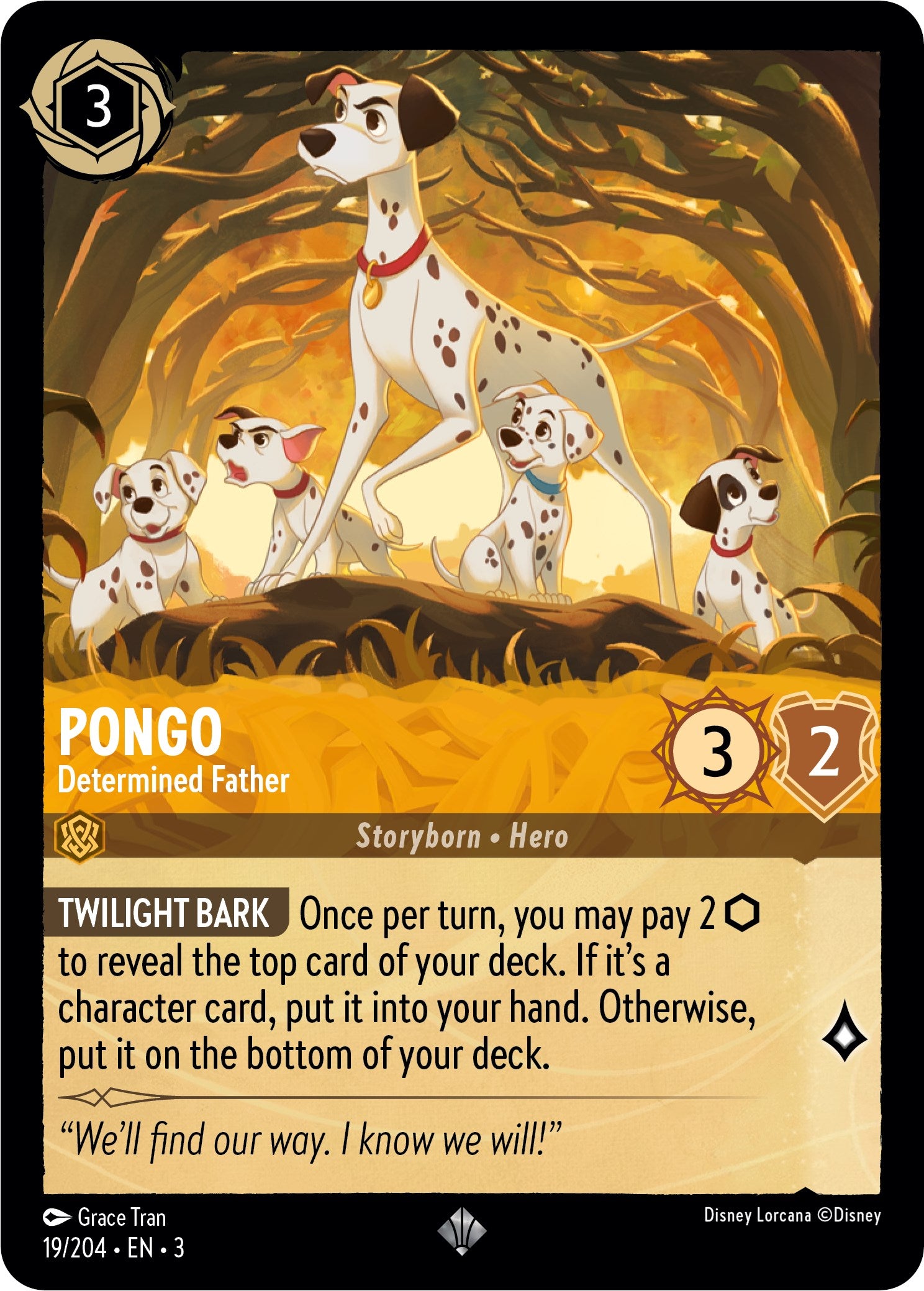 Pongo - Determined Father (19/204) [Into the Inklands] | Boutique FDB TCG