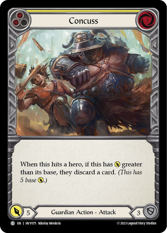 Concuss (Yellow) [HVY075] (Heavy Hitters)  Rainbow Foil | Boutique FDB TCG
