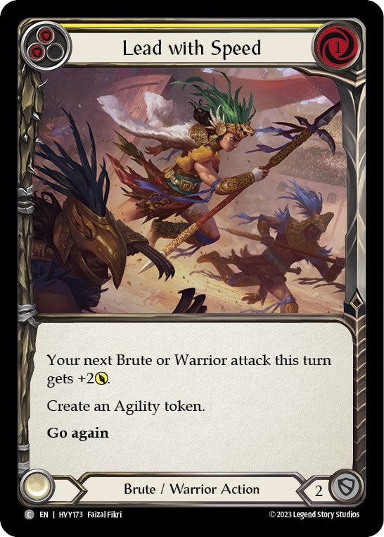 Lead with Speed (Yellow) [HVY173] (Heavy Hitters)  Rainbow Foil | Boutique FDB TCG