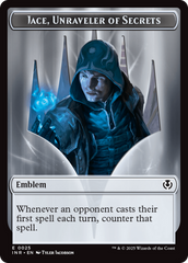 Human Wizard // Emblem - Jace, Unraveler of Secrets Double-Sided Token [Innistrad Remastered Tokens] | Boutique FDB TCG