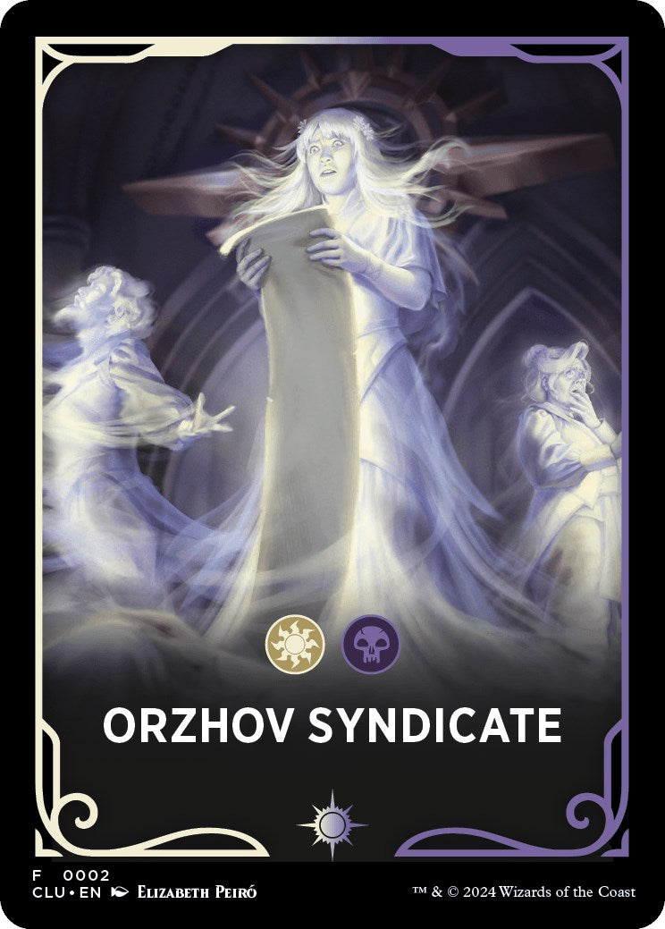 Orzhov Syndicate Theme Card [Ravnica: Clue Edition Tokens] | Boutique FDB TCG