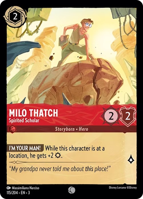 Milo Thatch - Spirited Scholar (115/204) [Into the Inklands] | Boutique FDB TCG