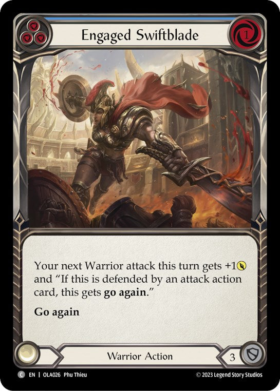 Engaged Swiftblade (Blue) [OLA026] (Heavy Hitters Olympia Blitz Deck) | Boutique FDB TCG