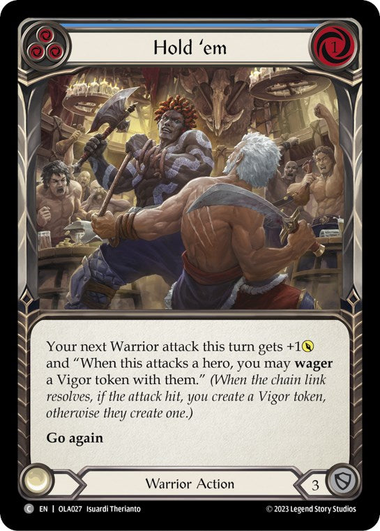 Hold 'em (Blue) [OLA027] (Heavy Hitters Olympia Blitz Deck) | Boutique FDB TCG