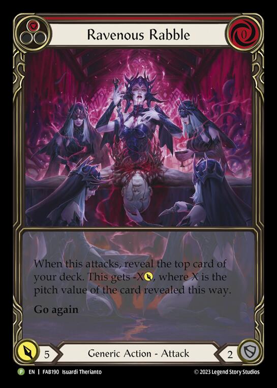 Ravenous Rabble (Red) [FAB190] (Promo)  Rainbow Foil | Boutique FDB TCG