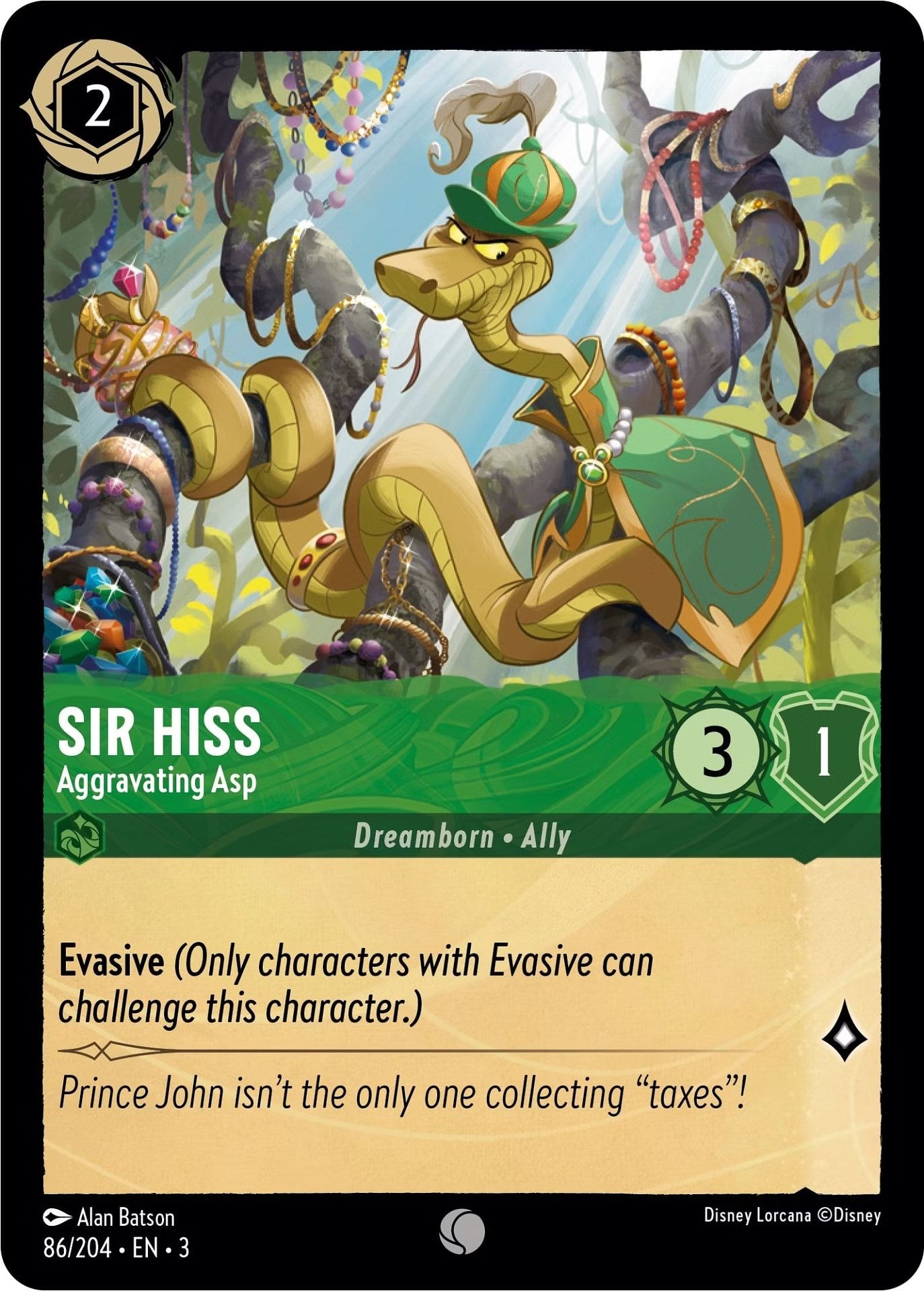 Sir Hiss - Aggravating Asp (86/204) [Into the Inklands] | Boutique FDB TCG