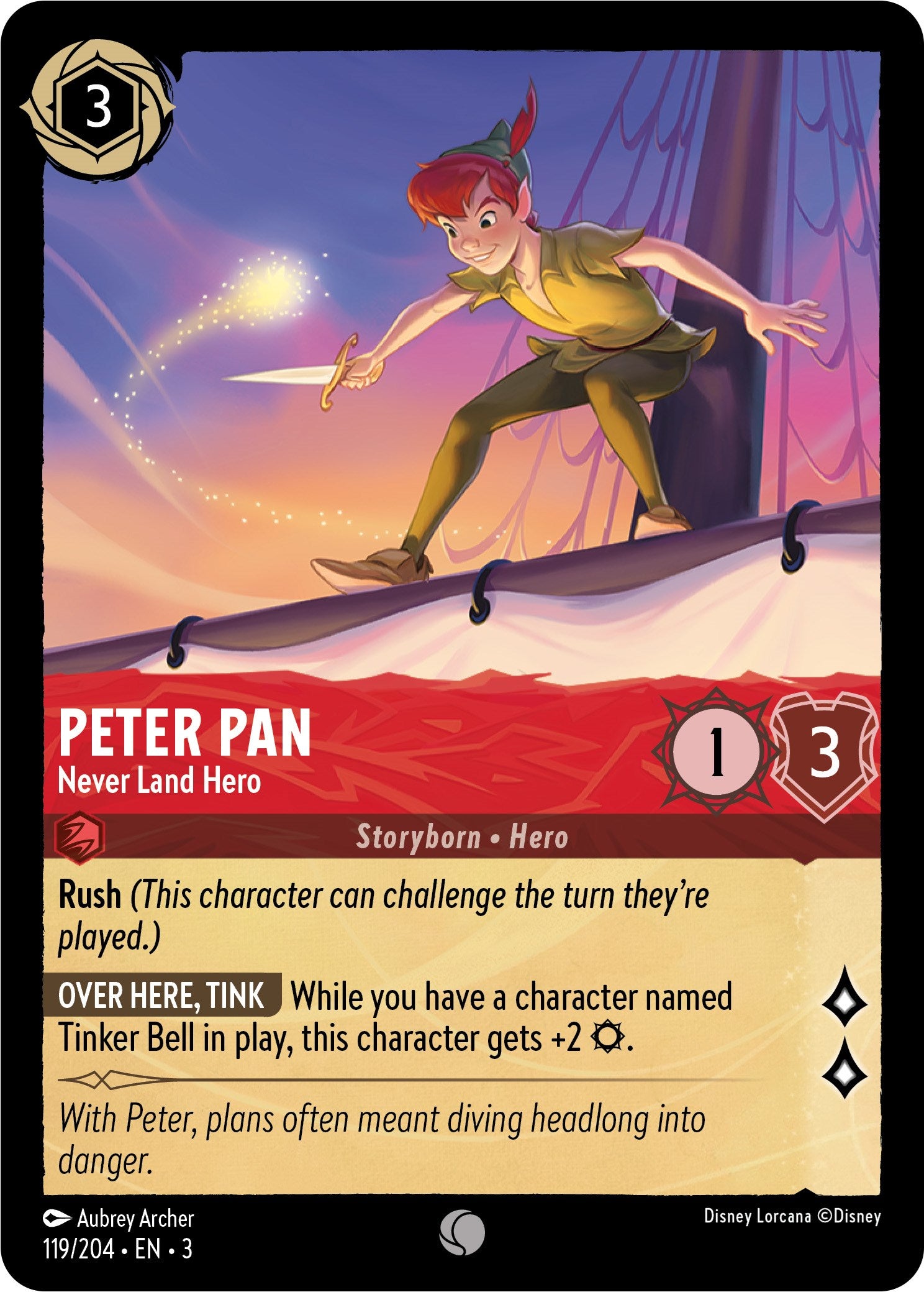 Peter Pan - Never Land Hero (119/204) [Into the Inklands] | Boutique FDB TCG