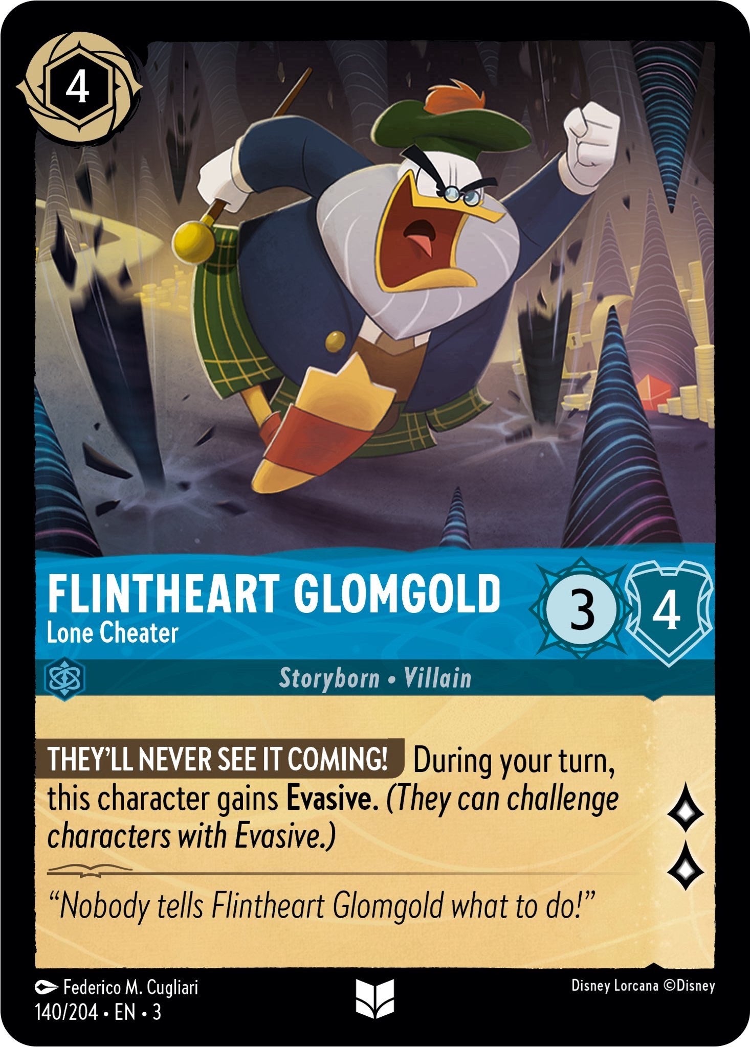 Flintheart Glomgold - Lone Cheater (140/204) [Into the Inklands] | Boutique FDB TCG