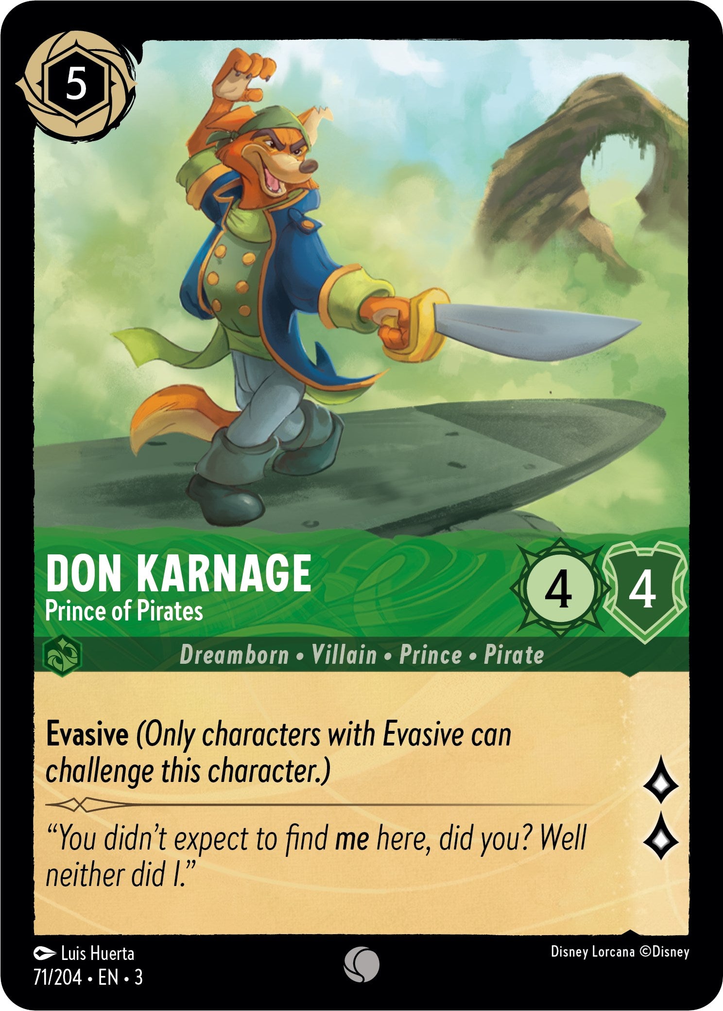 Don Karnage - Prince of Pirates (71/204) [Into the Inklands] | Boutique FDB TCG