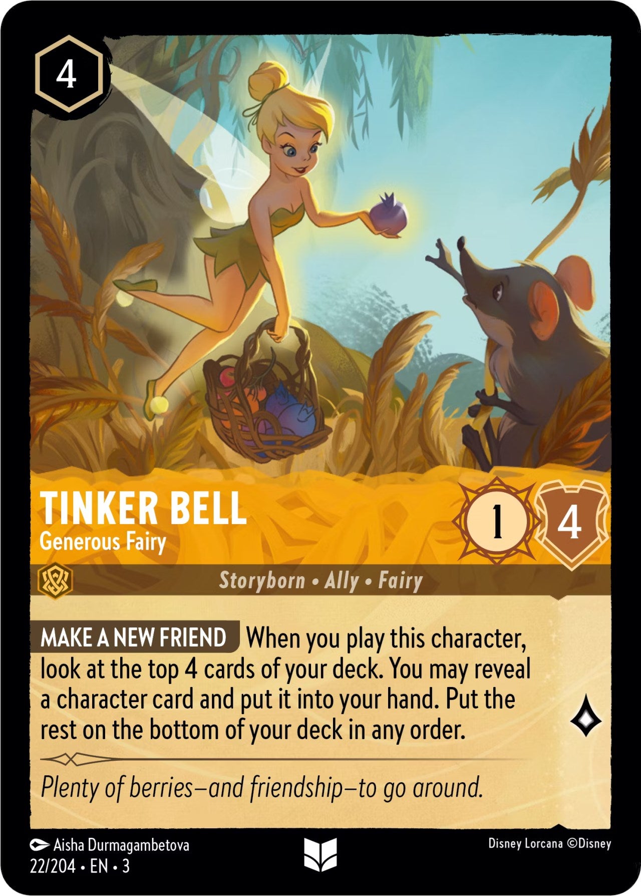 Tinker Bell - Generous Fairy (22/204) [Into the Inklands] | Boutique FDB TCG