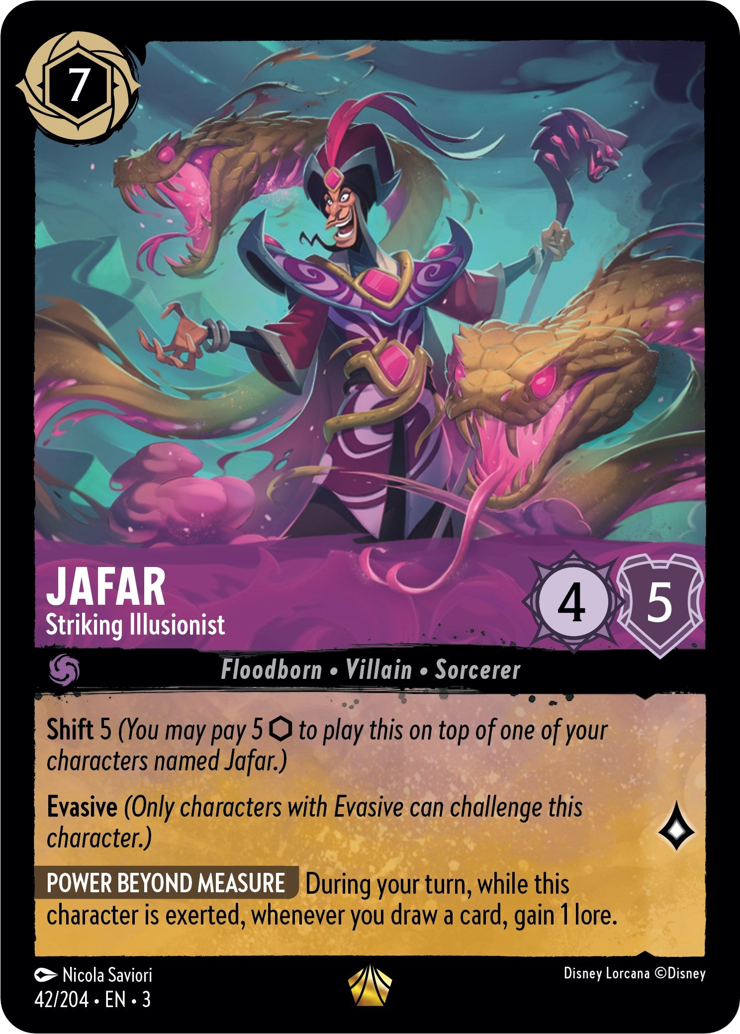 Jafar - Striking Illusionist (42/204) [Into the Inklands] | Boutique FDB TCG