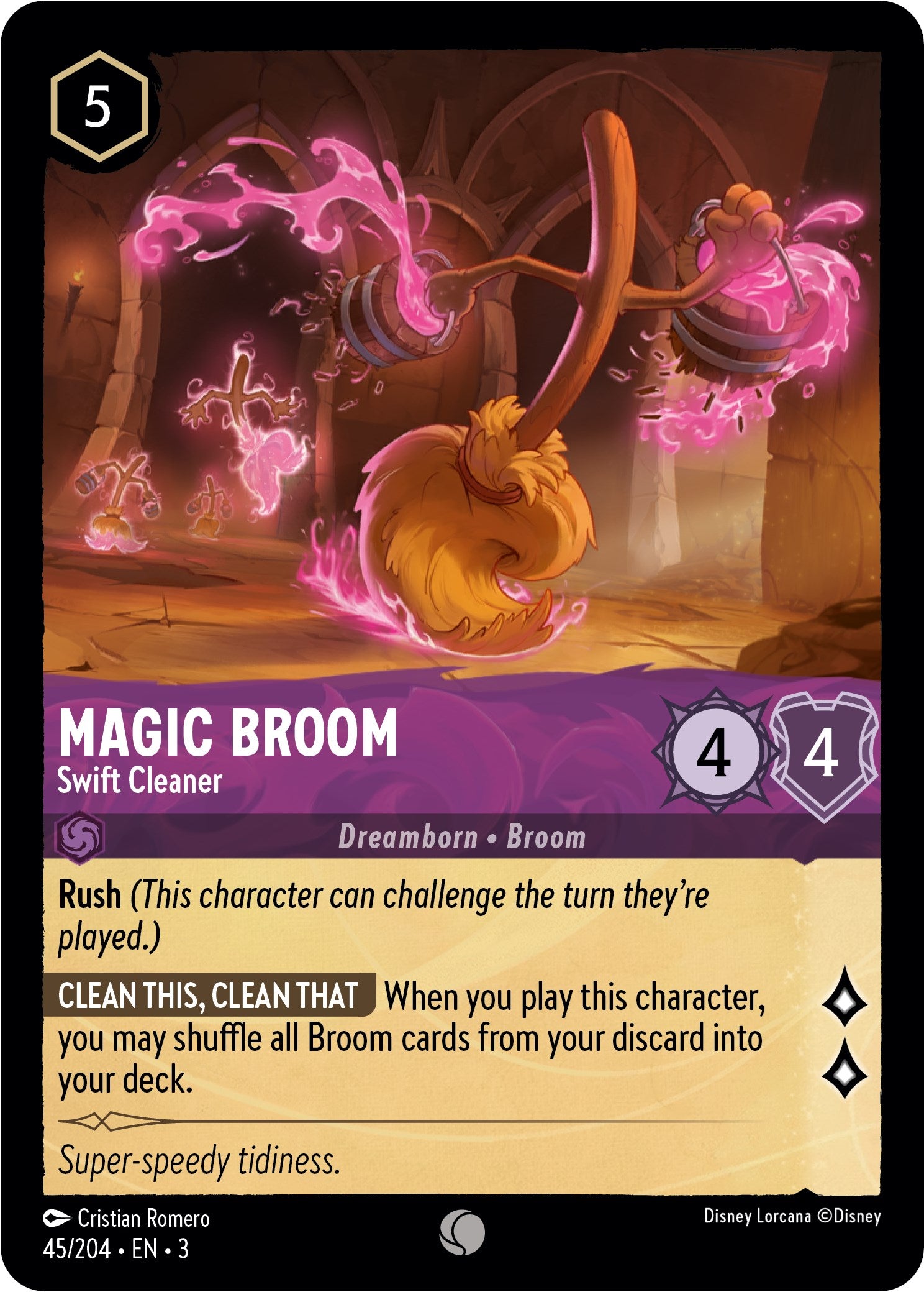 Magic Broom - Swift Cleaner (45//204) [Into the Inklands] | Boutique FDB TCG
