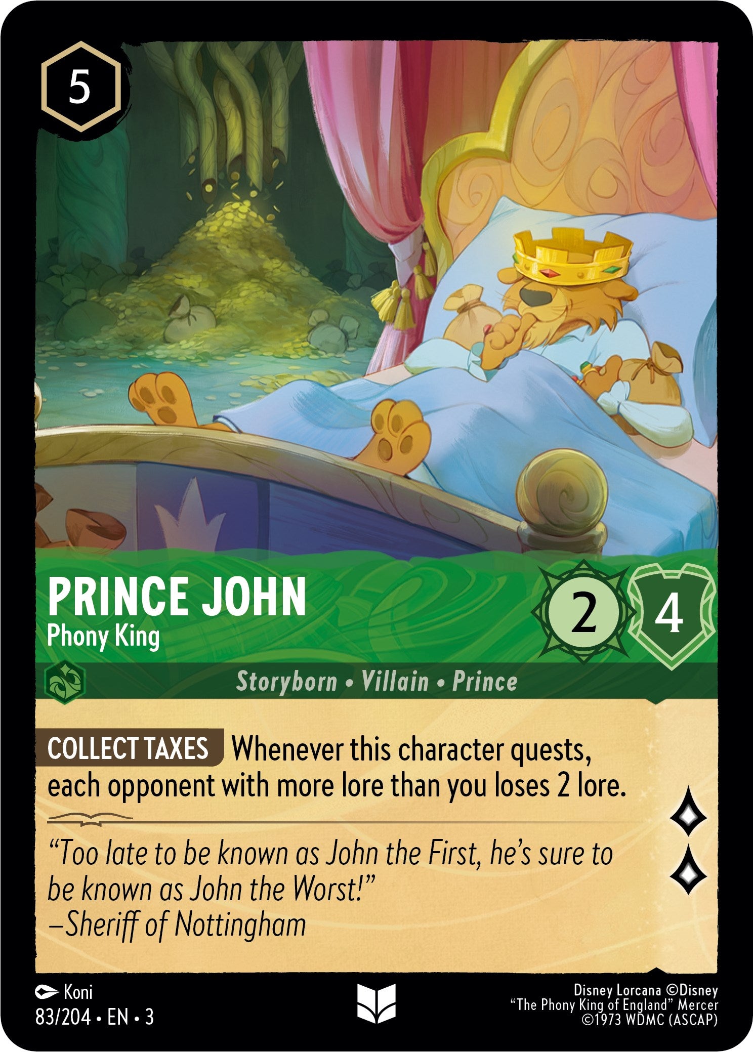 Prince John - Phony King (83//204) [Into the Inklands] | Boutique FDB TCG