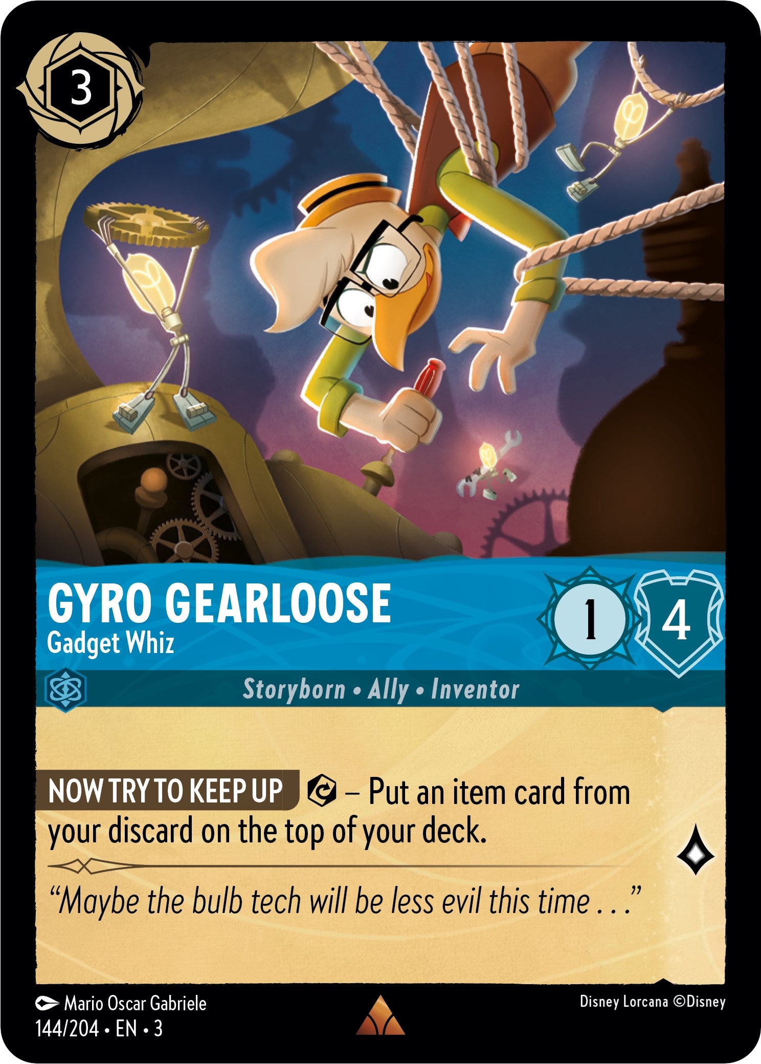 Gyro Gearloose - Gadget Whiz (144//204) [Into the Inklands] | Boutique FDB TCG