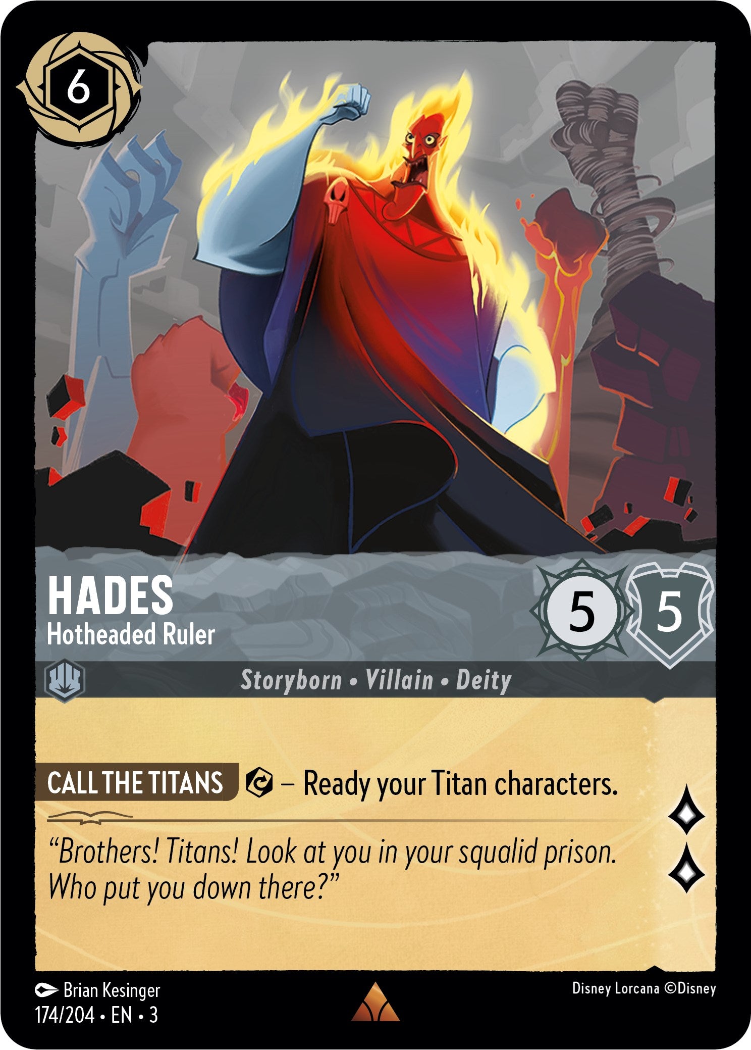 Hades - Hotheaded Ruler (174/204) [Into the Inklands] | Boutique FDB TCG